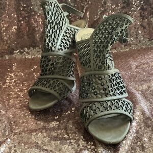 Vince Camuto Taupe Cutout Heels